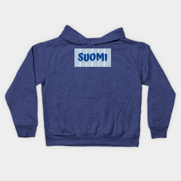 FFS Team Colours 2023 – Suomi blue on white Kids Hoodie by Finnish Football Show